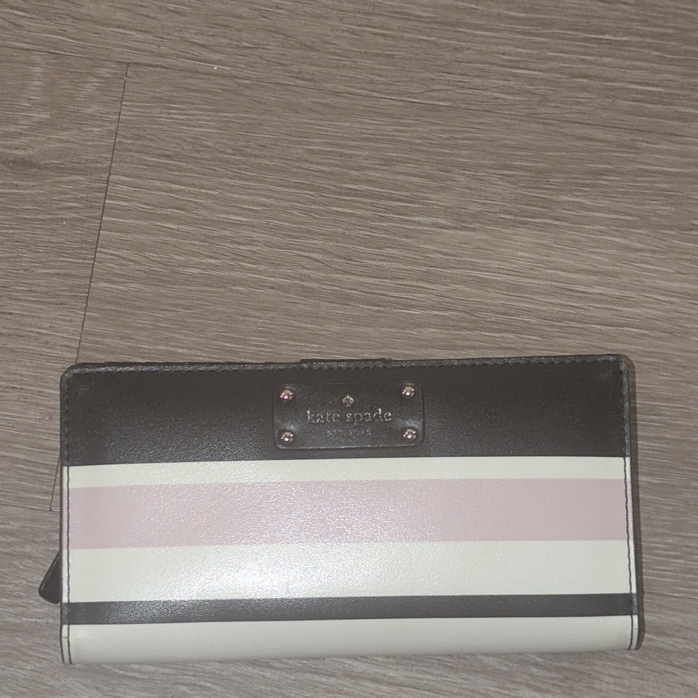 Kate Spade Black and Pink Striped Wallet